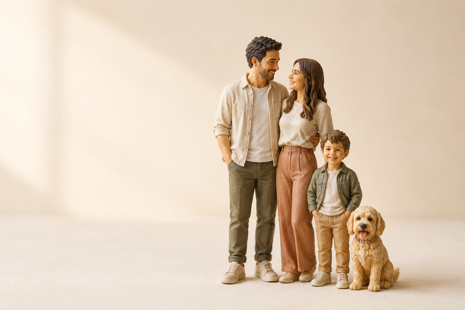 A family reimagined as a custom keepsake